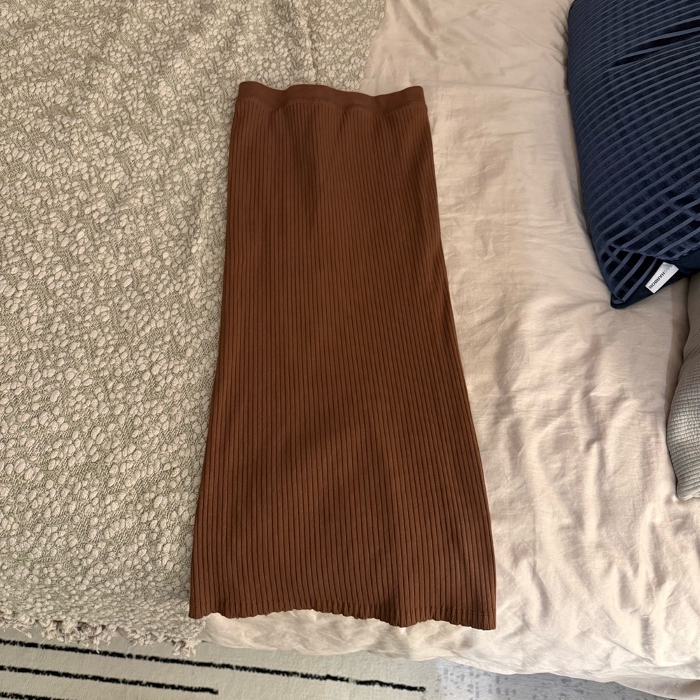 Zara Brown Ribbed Skirt